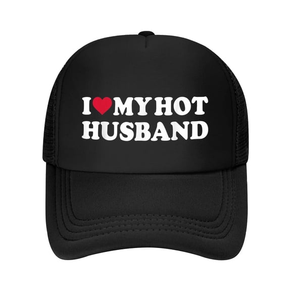 I Love My Hot Husband Funny Red Heart Love Hot Husband Baseball Cap