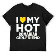 I Love My Hot Romanian Girlfriend Romania Native T-Shirt Black X-Large