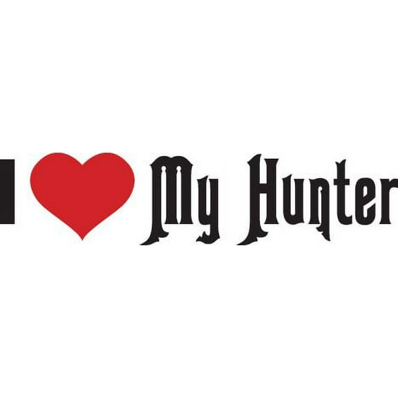 I Love My Hunter Picture Art – Kids Boys BedRoom- Peel & Stick Sticker - Vinyl Wall Decal – Size : 6 X 20 Inches