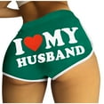 thumbnail image 1 of I Love My Husband Booty Shorts Womens Sexy High Waisted Yoga Dance Hot Pants Butt Lifting Biker Shorts Leggings, 1 of 4