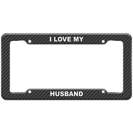 I Love My - Husband - Plastic License Plate Frame