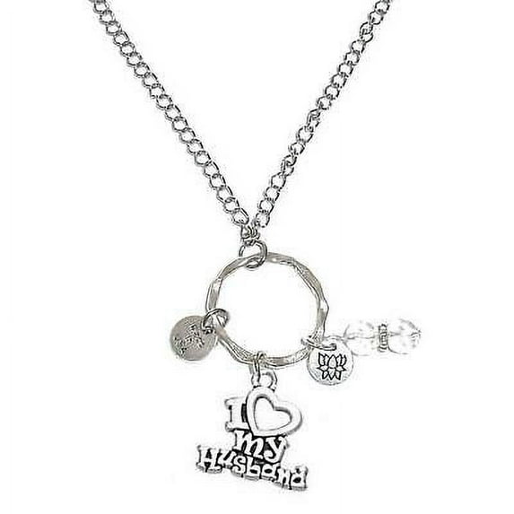 I Love My Husband - Rear View Mirror Charm - Hanging Ornament by Hidden Hollow Beads