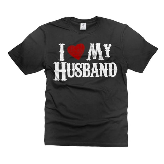 I Love My Husband Shirt Valentine's Day Gift For Her Anniversary Gifts Shirt For Wife Wifey Tee (Medium Black)
