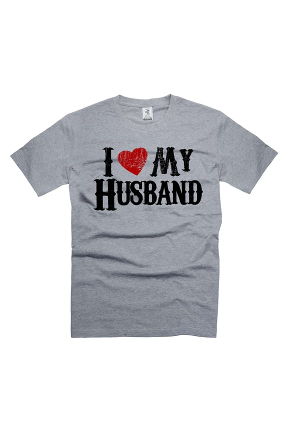I Love My Husband Shirt Valentine's Day Gift For Her Anniversary Gifts Shirt For Wife Wifey Tee (Small Grey)
