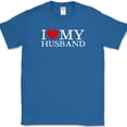 thumbnail image 1 of I Love My Husband T-Shirt Marriage Wife Gift Newly Wed His Her Text Tee - Royal Blue, M, 1 of 1
