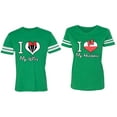 thumbnail image 1 of I Love My Husband Wife Matching Couple Cotton Jerseys (Men Green / Women Green) (Men S / Women S), 1 of 3