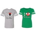thumbnail image 1 of I Love My Husband Wife Matching Couple Cotton Jerseys (Men Heather / Women Green) (Men XXL / Women XL), 1 of 3