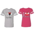 thumbnail image 1 of I Love My Husband Wife Matching Couple Cotton Jerseys (Men Heather / Women Pink) (Men XXL / Women XXL), 1 of 3