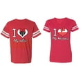 thumbnail image 1 of I Love My Husband Wife Matching Couple Cotton Jerseys (Men Red / Women Red) (Men XL / Women XL), 1 of 3