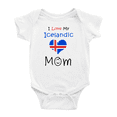 thumbnail image 1 of I Love My Icelandic Mom Cute Baby Bodysuit (White, 0-3 Months), 1 of 5