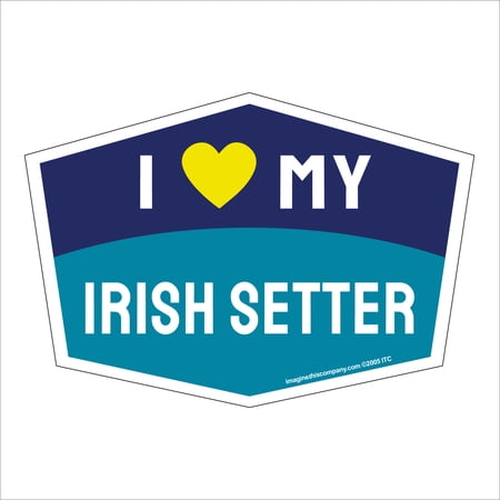 I Love My Irish Setter Hexagon Shaped Magnet