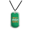 thumbnail image 1 of I Love My Irish Wife Military Dog Tag Pendant Necklace with Cord, 1 of 4