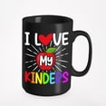 thumbnail image 1 of I Love My Kinders, School Kindergarten Teacher, Black 15oz Ceramic Mug, 1 of 5