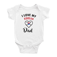 thumbnail image 1 of I Love My Korean Dad Heart Flag Baby Bodysuit Newborn Clothes Outfits (White, 0-3 Months), 1 of 5