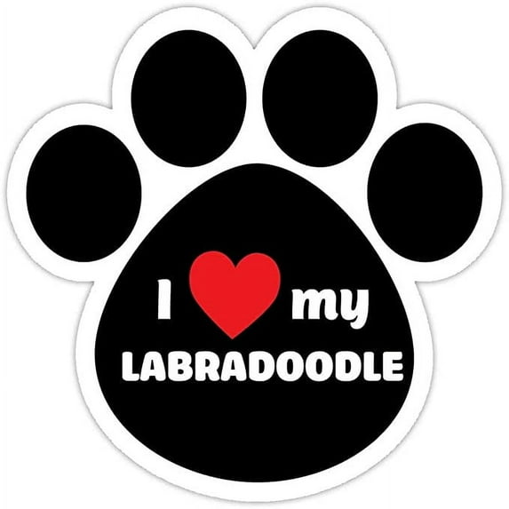 I Love My Labradoodle Bumper Sticker Vinyl Decal 5"X 5"