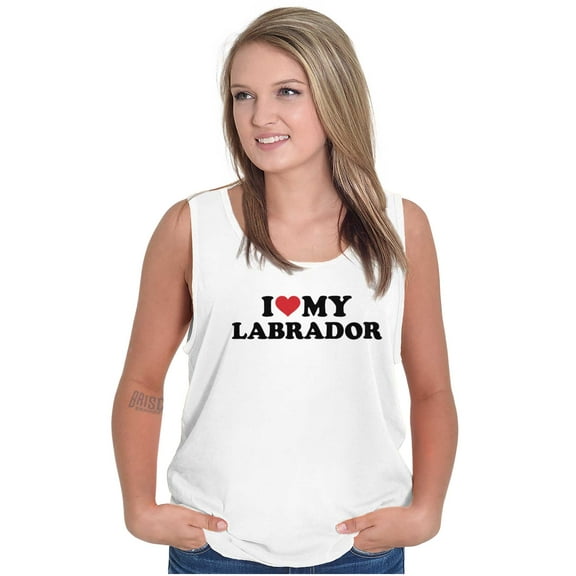 I Love My Labrador Dog Pet Cute Heart Womens Plus Size Graphic Tank Top Brisco Brands 2X