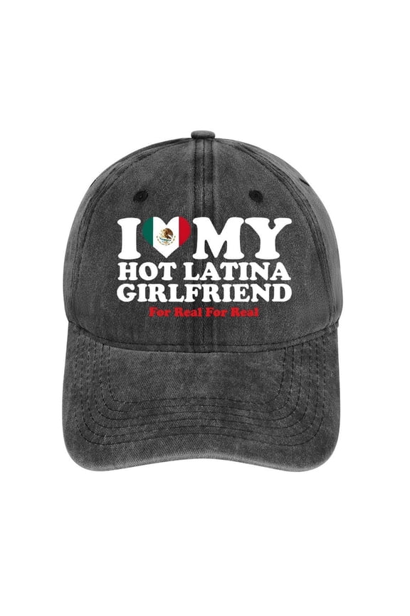I Love My Latina Girlfriend Charcoal Hat Adjustable Funny Fashion Unisex Baseball Cap For Men Women