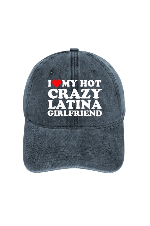 I Love My Latina Girlfriend Navy Hat Adjustable Funny Fashion Unisex Baseball Cap For Men Women