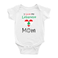 thumbnail image 1 of I Love My Lebanese Mom Cute Baby Clothes For Boy Girl (White, 12-18 Months), 1 of 5