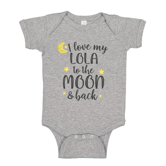 I Love My Lola To The Moon And Back Baby Bodysuit One Piece NB Athletic Heather