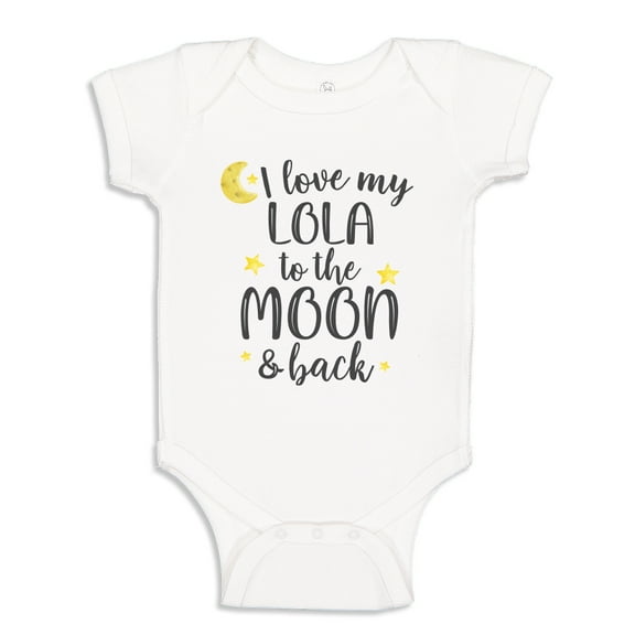 I Love My Lola To The Moon And Back Baby Bodysuit One Piece NB White