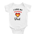 thumbnail image 1 of I Love My Macedonian Dad Heart Flag Baby Bodysuits Newborn Clothes (White, 6-12 Months), 1 of 5