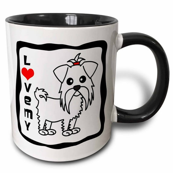 3drose, I Love My Maltese, 15oz Two-tone Black Mug