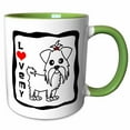 thumbnail image 1 of 3drose, I Love My Maltese, 15oz Two-tone Green Mug, 1 of 6