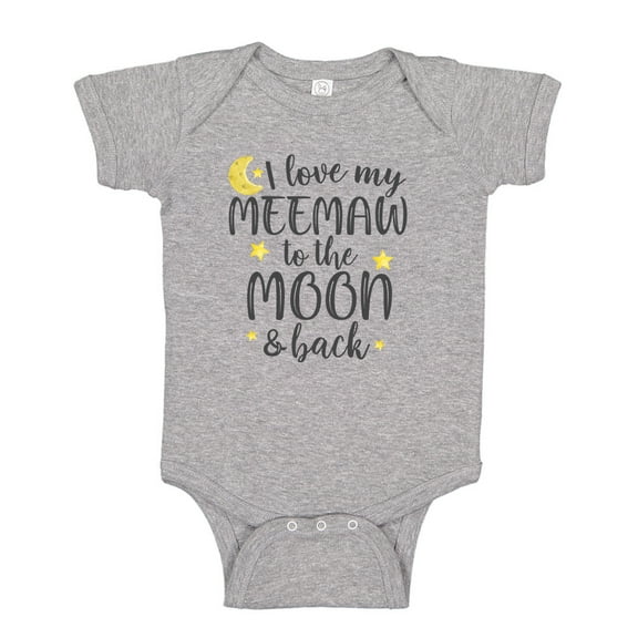 I Love My Meemaw To The Moon And Back Baby Bodysuit One Piece NB Athletic Heather