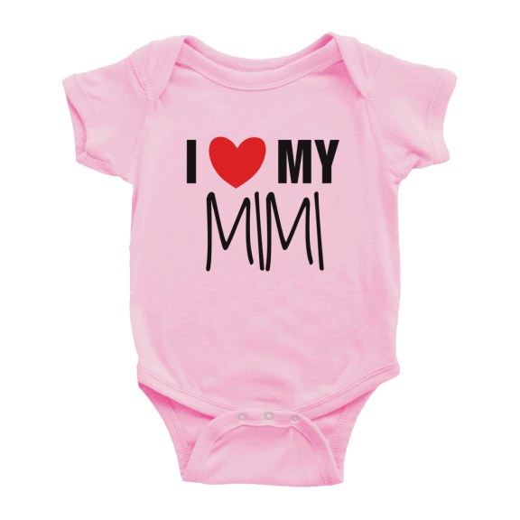 I Love My MiMi Cute Baby Short Sleeve Romper Bodysuits