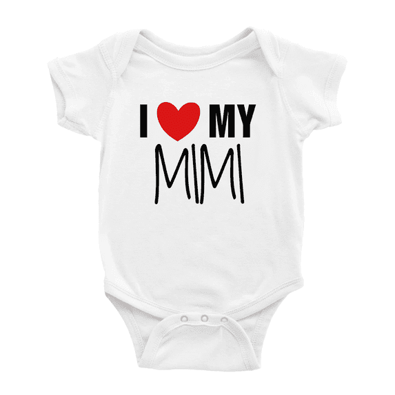 I Love My MiMi Cute Baby Short Sleeve Romper Bodysuits