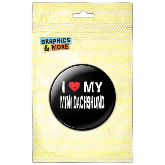 I Love My Mini Dachshund Stylish Pinback Button Pin Badge
