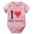 thumbnail image 1 of I Love My Mom Baby Newborn Outfit Short Sleeve Coming Home Outfit for Baby Girl Summer White Boy Coming Home Outfit Newborn, 1 of 2