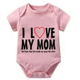thumbnail image 1 of I Love My Mom Baby Outfits Gender Neutral Short Sleeve Boy Summer Romper White Baby Boy Summer Clothes 0-3 Months, 1 of 2