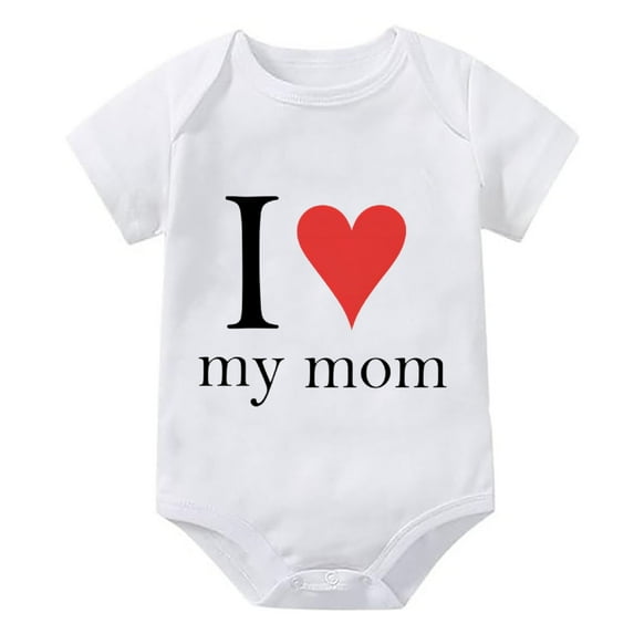 I Love My Mom Baby Unisex Onesie Short Sleeve Bring Home Outfits for Baby Boy White Baby Onsies0-3 Months Announcement