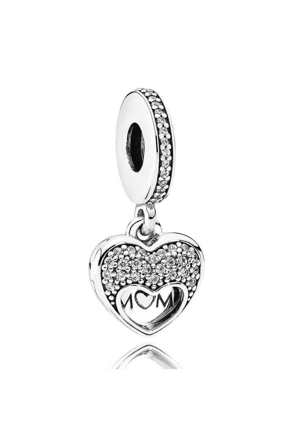 I Love My Mom, Clear CZ Charm 792071CZ