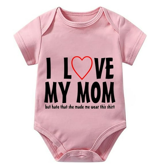 I Love My Mom Neutral Newborn Baby Clothes Short Sleeve Baby Boy Hospital Outfit White Boy Rompers 12-18 Months