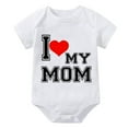 thumbnail image 1 of I Love My Mom Newborn Take Home Outfit Short Sleeve Unixex Baby Outfits White Baby Girl Clothes New Born, 1 of 2