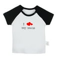 thumbnail image 1 of I Love My Mom Novelty T shirt For Baby, Newborn Babies T-shirts, Infant Tops, 0-24M Kids Graphic Tees Clothing (Short Black Raglan T-shirt, 0-6 Months), 1 of 4