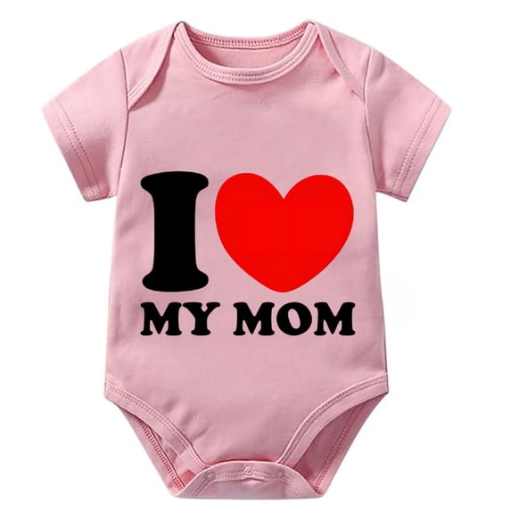 I Love My Mom Outfits Baby Boy Short Sleeve Welcome Home Baby Girl Outfit White 6 Month Boy Romper