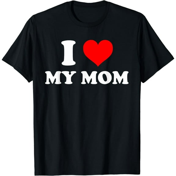 I Love My Mom Retro Groovy Mom Life Mama Happy Mother's Day T-Shirt