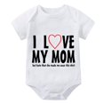 thumbnail image 1 of I Love My Mom Rompers Baby Boy Short Sleeve Coming Home Outfit for Baby Girl White Boys Romper, 1 of 2