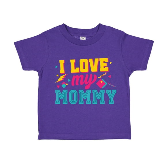 I Love My Mommy '80s Retro Toddler T-Shirt 2T Purple