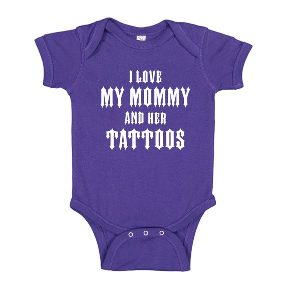 I Love My Mommy And Her Tattoos Baby Bodysuit One Piece 12 mo Purple