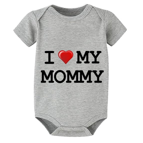 I Love My Mommy Baby Onesie for Boys Short Sleeve Neutral Baby Girl Outfit White Baby Girl Welcome Home Outfit