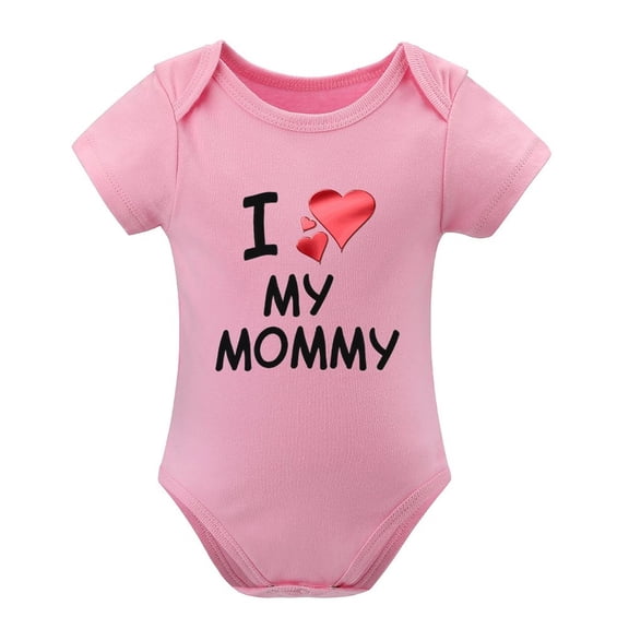 I Love My Mommy Babygirl Outfits Short Sleeve Baby Boy Onesie White Baby Boy Clothes 0-3 Months Summer