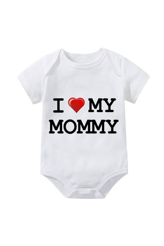 I Love My Mommy Babys First Outfit Hospital Girl Short Sleeve Cute Newborn Boy Clothes White Baby Clothes Unisex 3-6 Months