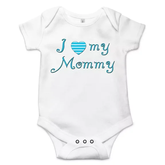 I Love My Mommy Best Shower Gift Cute Funny Infant Message Baby Bodysuit Cute Baby Onesie, BABY BODYSUIT LAT 4424
