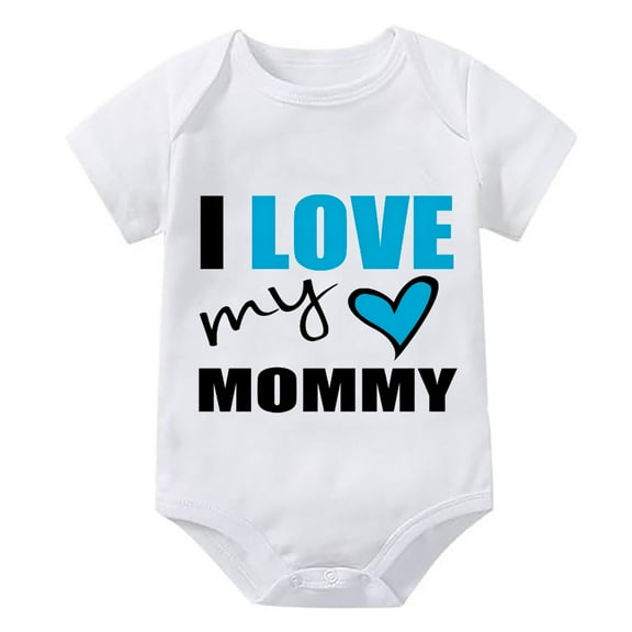 I Love My Mommy Body Suit Baby Short Sleeve Going Home Hospital Outfit for Baby White Baby Onesie 9-12 Months Boys