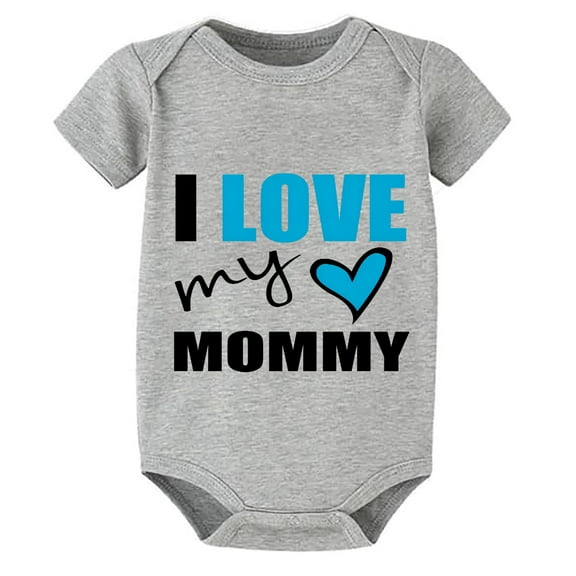 I Love My Mommy Clothes for Newborn Baby Boy Short Sleeve Girl Baby Outfits White Boy Onsies3-6 Months